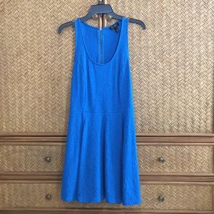 Electric blue fit and flare dress